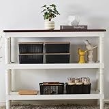 Sagittar Set of 6 Storage Boxes with Bamboo Lid, Imitation Rattan Plastic Storage Basket, Stackable Storage Bins, Ideal for Kitchen, Bathroom, Office, Wardrobe (Black) - Image 7