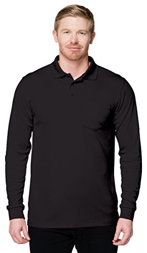 Tri-Mountain Performance K020PLS Long Sleeve Pocketed Polo - Black - 2XLT