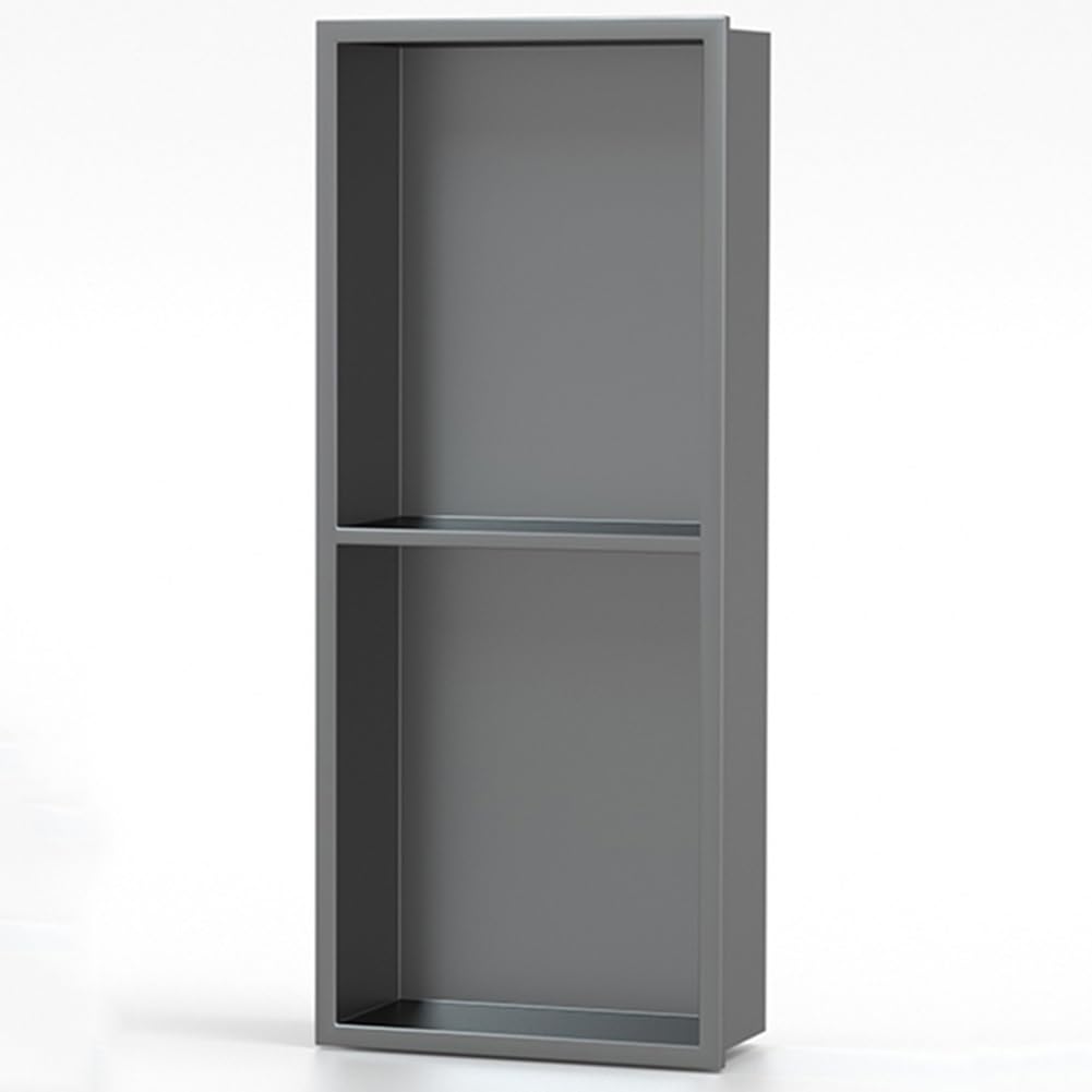 Étagère de salle de bain anti-rouille et support de rangement mural compact en acier noir