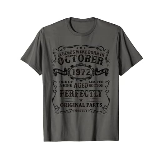 Hecho En Octubre 1972 50 Años Cumpleaños Regalo Hombre Mujer Camiseta