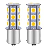 GRV 2PCS Ba15s LED Automotive Lights,Super Bright 18-5050SMD, 3000K Warm White,1141 1003 1156 5008 LED Bulbs,Interior Light Bulbs for RV,Camper Trailer,and Indoor Landscape Lighting (AC/DC12V-24V)