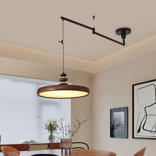 Suspension Wabi Sabi articulée éclairage modulable noyer LED