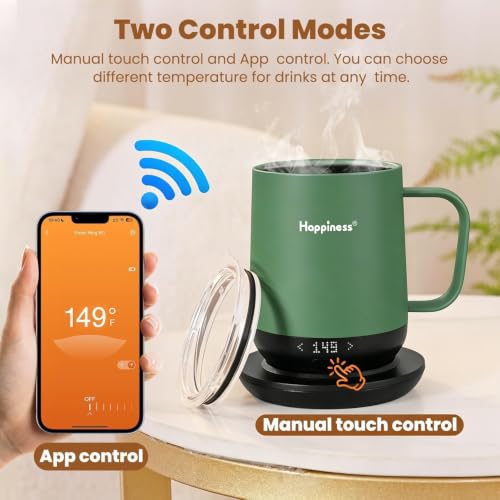 Image of Happiness Self-Heating Coffee Mug,12oz Temperature Control Smart Cup