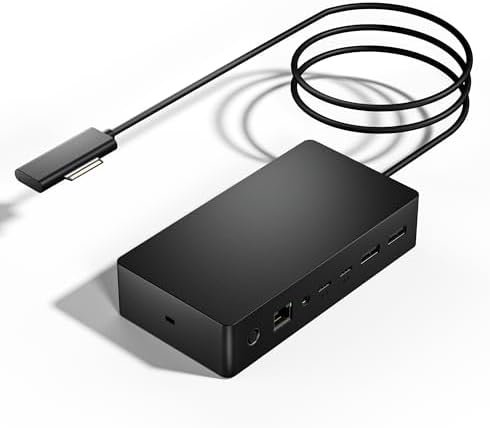 Surface Dock 2,Surface Docking Station 2 with 199W Power Supply, Type-C 4K Display Port*2,USB A*2/Type C*2,Gigabit Ethernet,Audio Compatible with Surface Laptop Studio,Laptop,Surface Go,Pro X/9/8