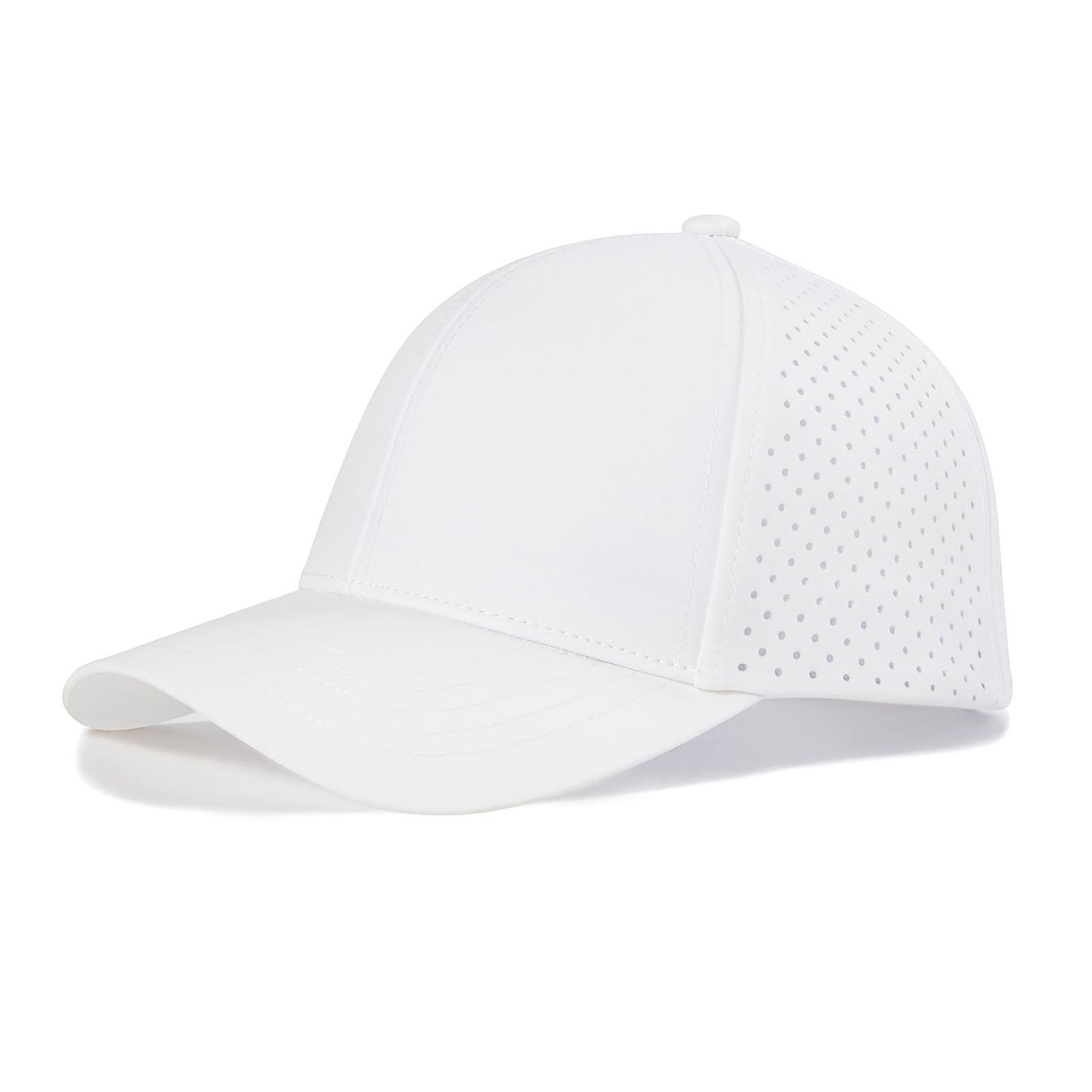 VOBOOMMen Quick Dry Baseball Cap Laser Cut Mesh Ball Cap Curved Brim Snapback Hat