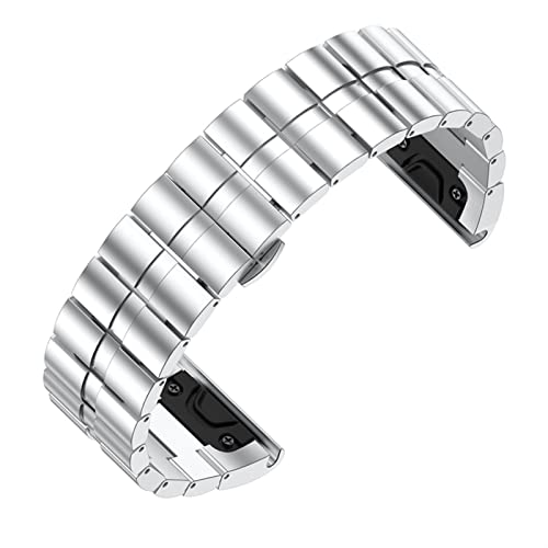 Bracelet acier 26mm anti-irritation dégagement rapide Garmin Fenix 7X
