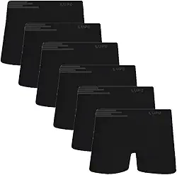 Kit 6 Cuecas Boxer Lupo Microfibra Poliamida Sem Costura Adulto Masculino