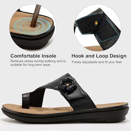 Summer Slides Sandals for Women 2025: Comfortable Walking Flats Orthopedic Adjustable Ladies Shoes for Beach Outdoor3