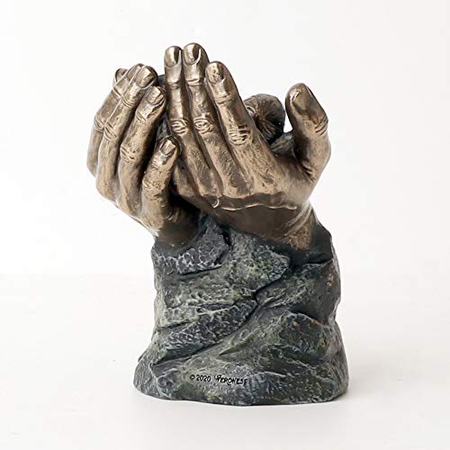 Estatua de bebé descansando en manos del Señor 11.43 cm miniatura 5