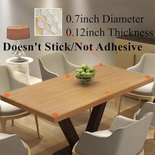 LINOUPOWER510 Extremely Soft Clear Glass Table Top Anti Slip Bumper Pads Non-Adhesive Rubber Spacers Dots,3mm Thickness. 20Count