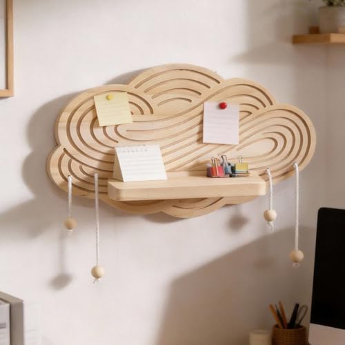 Étagère murale nuage bois rustique étagère flottante chambre - 5