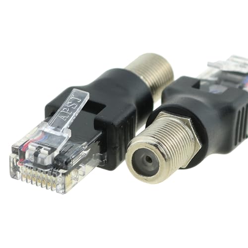 Adaptador Conector Coaxial RF a RJ45 DGZZI 2 piezas miniatura 5