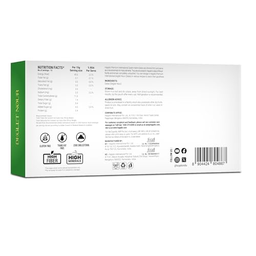 Image of Happilo Deglet Nour Dates 500g, Healthy snacks, Dry fruits, Khajoor, Khajur, Rich in Natural Nutrients and Fibers, Perfect for Snacking, Healthy snacks and Delicious