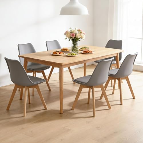 Lot 4 chaises scandinaves ergonomiques PU gris YLGJ&TIDY