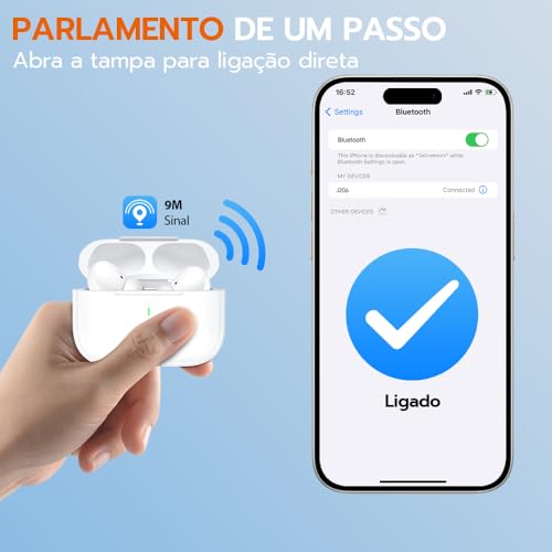 Fone de Ouvido Bluetooth 5.3, Tipo USB C Fone de Ouvido Sem Fio com Microfone, Sem Fio Bluetooth À P