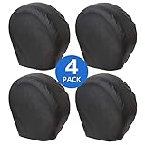 VINPATIO Tire Covers, 4 Pack Waterproof Tough Wheel Covers for RVs, Trucks, SUV, Trailers, Campers, Universal Fits Tire Diameters 27''-29'' inches,Black
