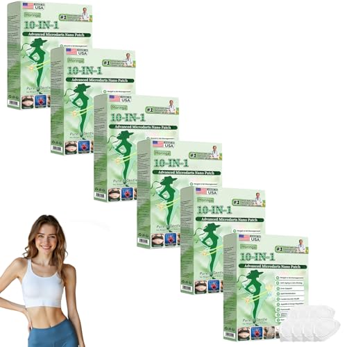 DESIYUE GLORENDA Moringa Patch 2026 New Moringa 10-in-1 Nano Microdarts Patch Natural Patches for Women and Men - Gentle Formula for All Skin (6boxes)