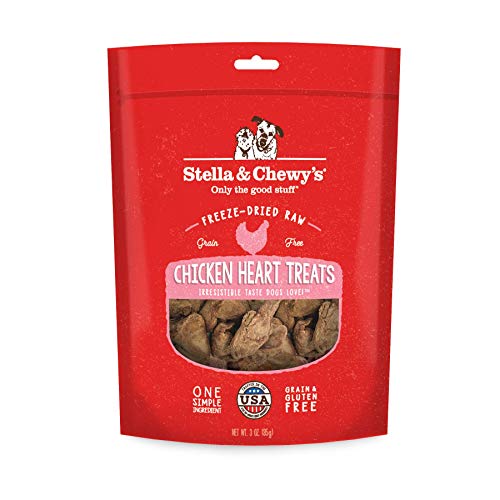Stella & Chewy’s Freeze-Dried Raw Single Ingredient Chicken Hearts Dog Treats, 3 oz. Bag