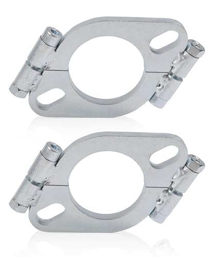 PAIYUE 2PCS Exhaust Flange Repair Kit Car Accessories Flange Kit with Nuts and Bolts Automotive Replacement Exhaust Flanges Suitable for Retrofitting and Repairing Split Flanges (2 inch)