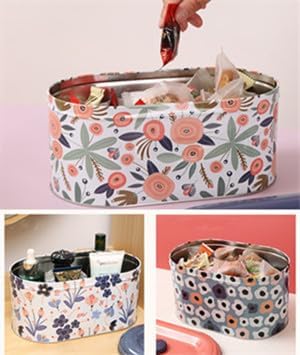 Miniatura 5 de TUSIMI Tarros de lata para galletas, recipientes de almacenamiento de galletas, tarro de galletas para el hogar, cocina, regalos de alimentos,