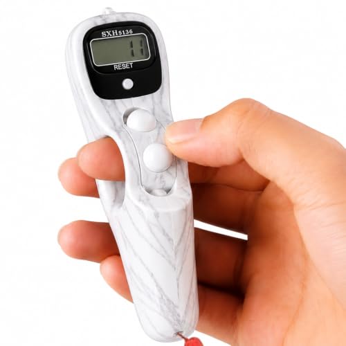 Image of Digital Tally Counter with Compass naam jap Counter Finger Counter for Pooja Meditation Prayer Japa Mala (White Marble)