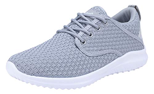 COODO Women's Athletic Shoes Casual Breathable Sneakers (9 US,Pewter)