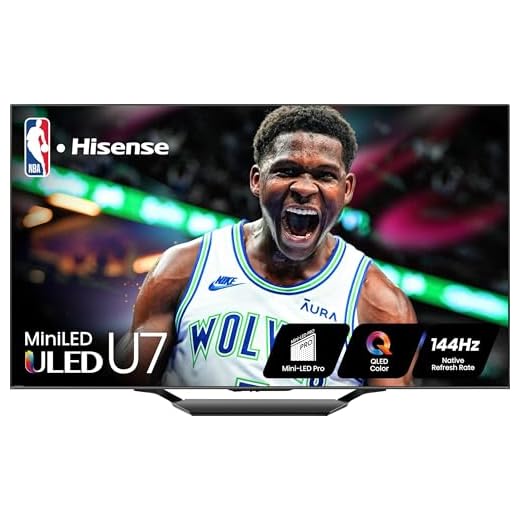 Hisense 65-Inch Class U7 Series Mini-LED ULED 4K UHD Google Smart TV (65U7N, 2024 Model) - QLED, Dolby Vision IQ, Dolby Atmos, Full Array Local Dimming, 144Hz Game Mode Pro, VRR, Alexa Compatibility