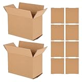 SEWACC 10pcs Small Corrugated Shipping Boxes 14.5x8.5x10.5 Inch Cardboard Packing Boxes for Moving Mailing Storage Industrial Packaging Supplies