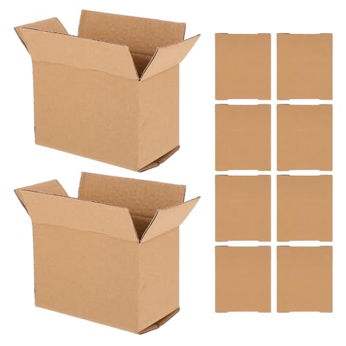 SEWACC 10pcs Small Corrugated Shipping Boxes 14.5x8.5x10.5 Inch Cardboard Packing Boxes for Moving Mailing Storage Industrial Packaging Supplies