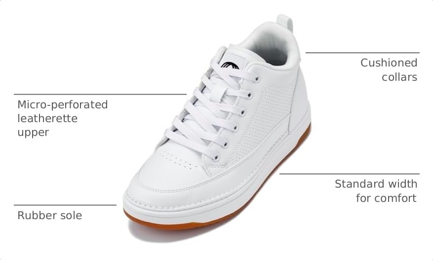 Image of CALTO Men's Invisible Height Increasing Elevator Shoes - Casual Low-top Leatherette Sneakers - 2.4 Inches Taller