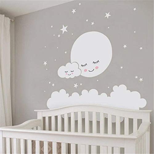 Décoration chambre bébé stickers muraux lune pour nuits douces