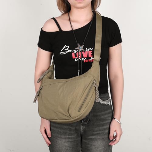 Nylon Crescent Bag Crossbody Bags for Women Trendy Crescent Crossbody Purse with Zipper Casual Sling Tote3