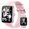 Smartwatch Kinder, Kinder Sport Fitness Uhr für Mädchen Jungen mit Schrittzähler, 100+ Sportmodi, Wecker, Spiele, Stoppuhr, Kinderuhr, Nachrichten, Aktivitäts Watch für Teens 5-16 Geschenke, Rosa