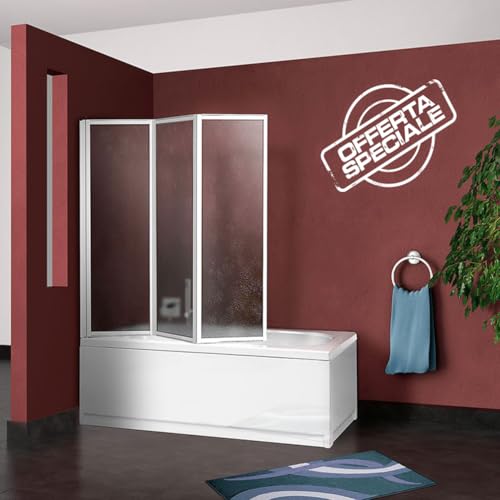 Parete vasca sopravasca pieghevole cm.133