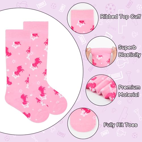 3 Pairs Kids Toddler Soccer Socks for Girls Soccer Athletic Socks Youth Football Socks Toddler Knee High Socks Kids3