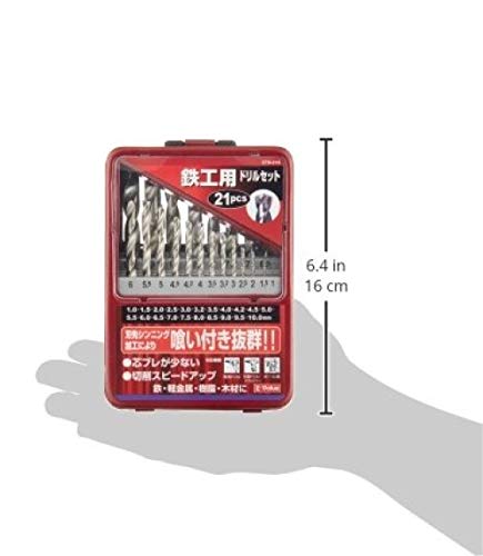 Amazon.co.jp: イーバリュー(E-Value) 鉄工用ドリルセット 丸軸 21本組 