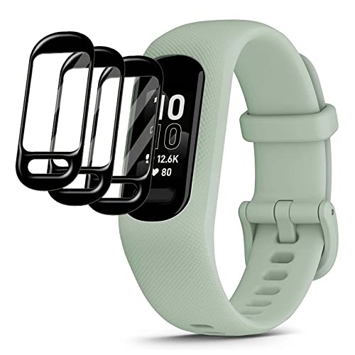KZIOACSH Screen Protector for Garmin vivosmart 5, 3 Pack [Anti-Scratch] 9H Hardness HD Clear Tempered Glass Screen Protector Cover Anti Fingerprint Protective Film for Garmin vivosmart 5