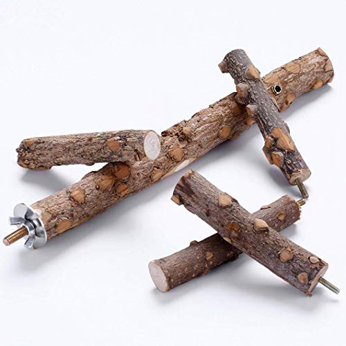 image for SONYANG Bird Perch Parrot Nature Wood Stand Activity Branch Stand Bite