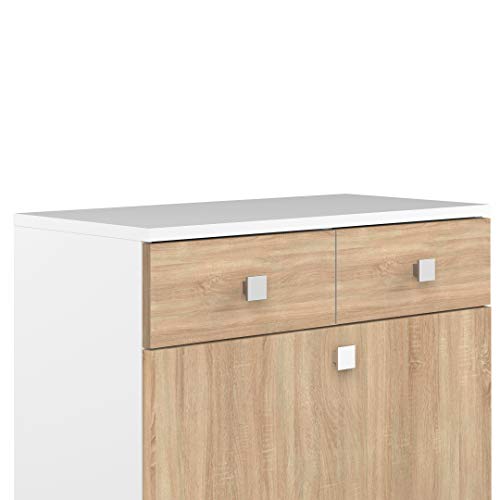 Symbiosis Bathroom Cabinet Combination with A Laundry, Oak and White, 60 x 81.5 x 29.6 cm Symbiosis Bathroom Cabinet Combination with A Laundry, Oak and White, 60 x 81.5 x 29.6 cm