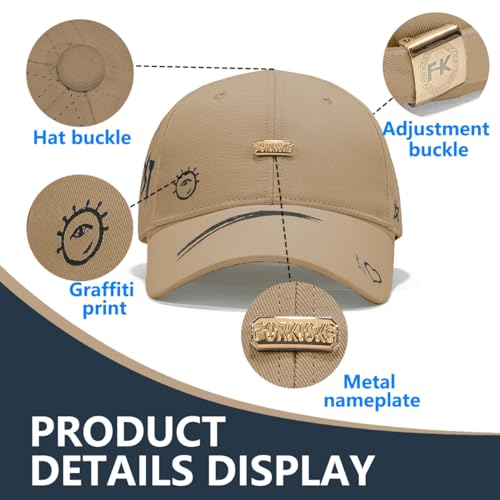 Image of Baseball Cap for Women Men - Adjustable Size Hat | Sun Protection,Colourfast,Moisture Wicking,Ponytail Hole,Wrinkle Free