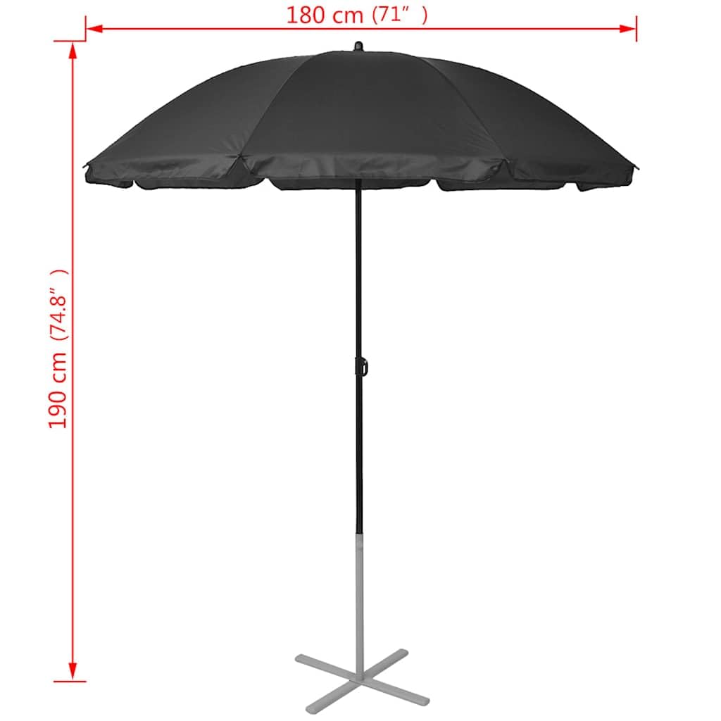 Leżaki do opalania z parasolem aluminiowym, czarne, leżanka ogrodowa, leżanka na basen, na balkon, taras, leżak do relaksu na świeżym powietrzu, regulowany