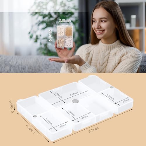 Image of FYY Travel Pill Organizer,7 Compartments Large Pill Box Medicine Case-Clear