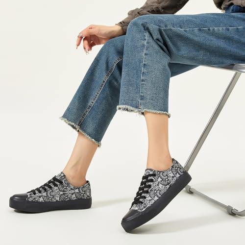 Image of yageyan Womens White Tennis Shoes Low top Canvas Sneakers Women Fashion Shoes for Walking Casual Canvas Comfortable
