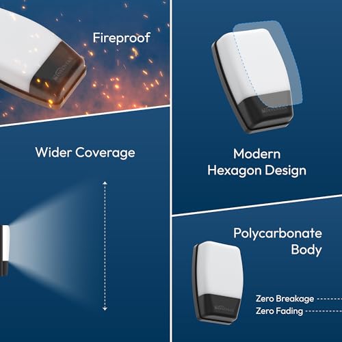 Image of INVENTAA EXLA 12W Outdoor Wall Lights 2 Pack | Outdoor Lights Waterproof Bulkhead Light for Wall Lights for Home | Durable Balcony Lights (White, Warm White)