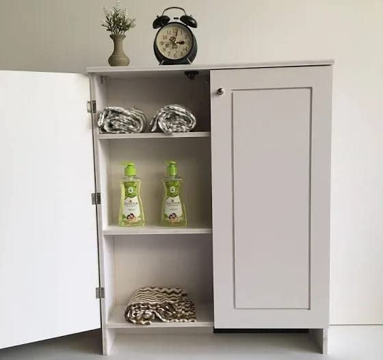 Bathroom 5 inches Wall Mounted PVC Storage Free Standing Bathroom