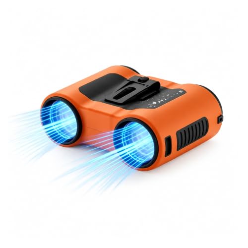 Ventilador de cintura portátil contra el calor extremo con clip USB naranja 2
