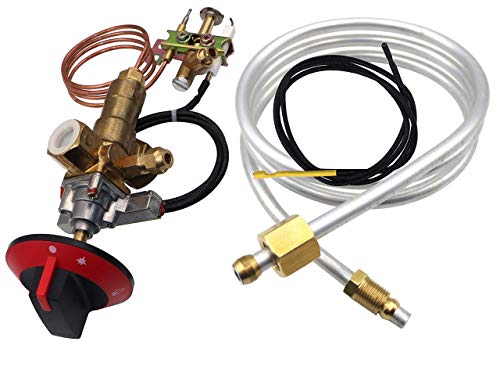 METER STAR LPG/NG Gas Oven Stove Inlet Valve Pilot Burner with 0.9 Meters M10x1 Thermocouple and Ignition Wire Including Knob Whole and Normal Open fire Connects Tube Sets