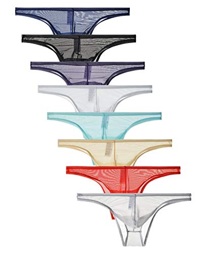 Underwear Men's Briefs Thongs Half Transparent Underpants