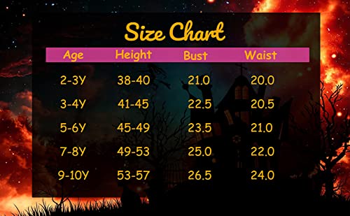 Jifre Cute Children Halloween Orange Witch Costume For Girls, Toddler Infant Baby Halloween Costume Outfit Cosplay (Orange Small Witch, 2-3Y, 2-3T) #TOP1