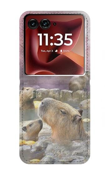 Étui Motorola Razr Ultra 2025 Capybara Hot Spring idée cadeau originale et mignonne